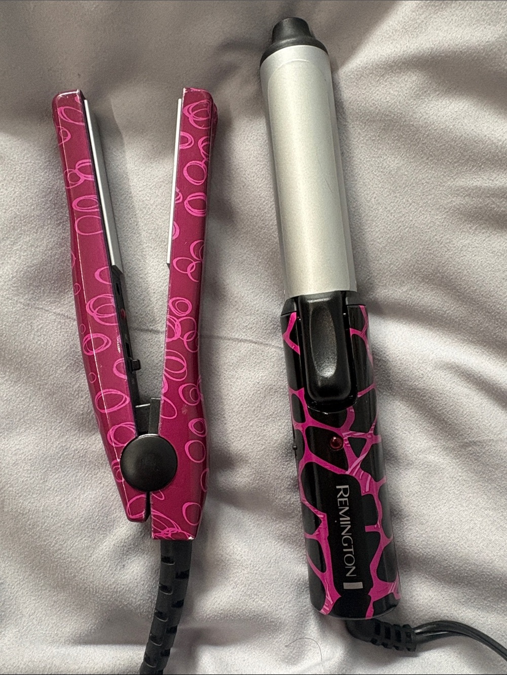 Remington Pink Pattern Hair Styling Duo - Flat Iron & Curling Iron